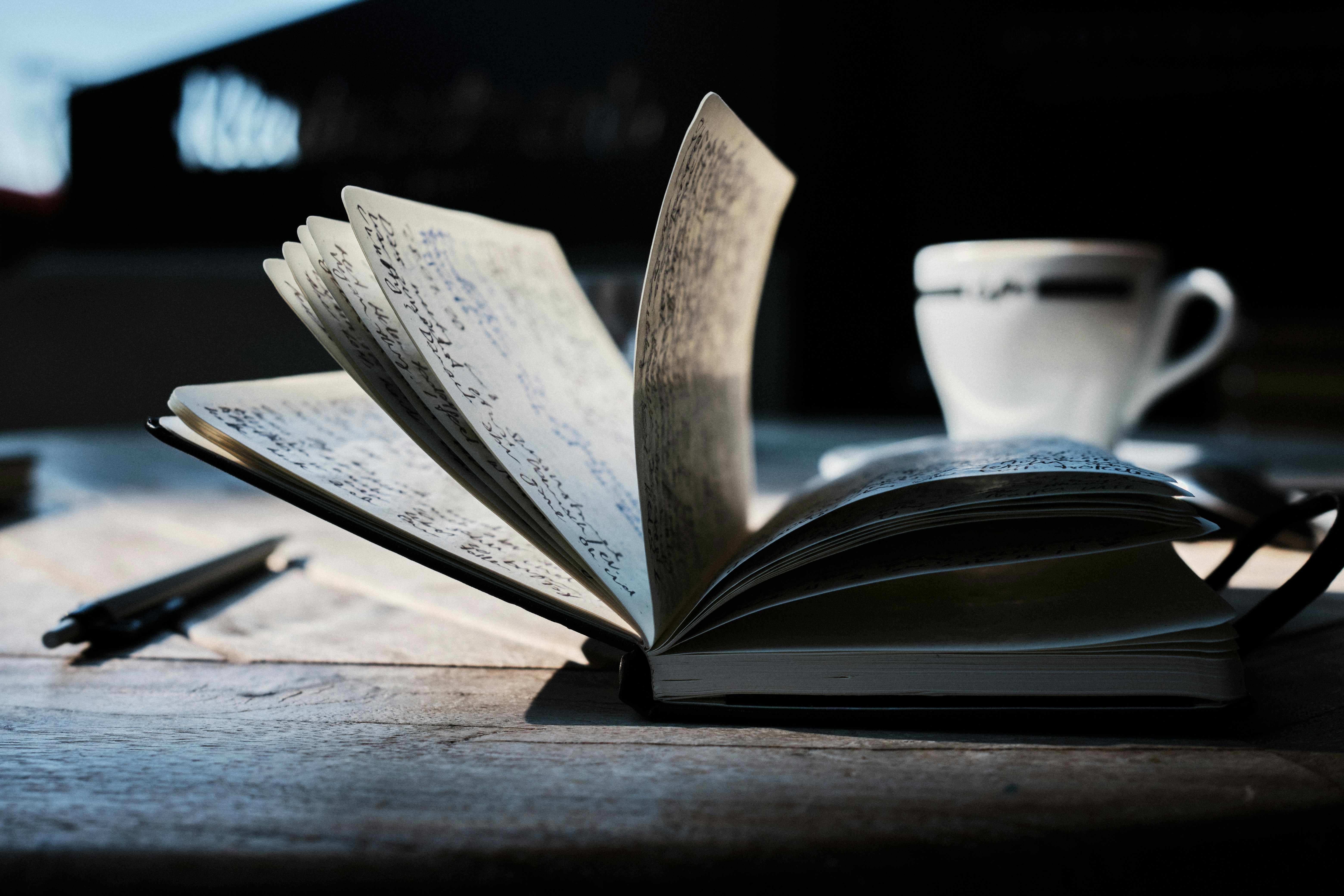 Open notebook and Bible study scene